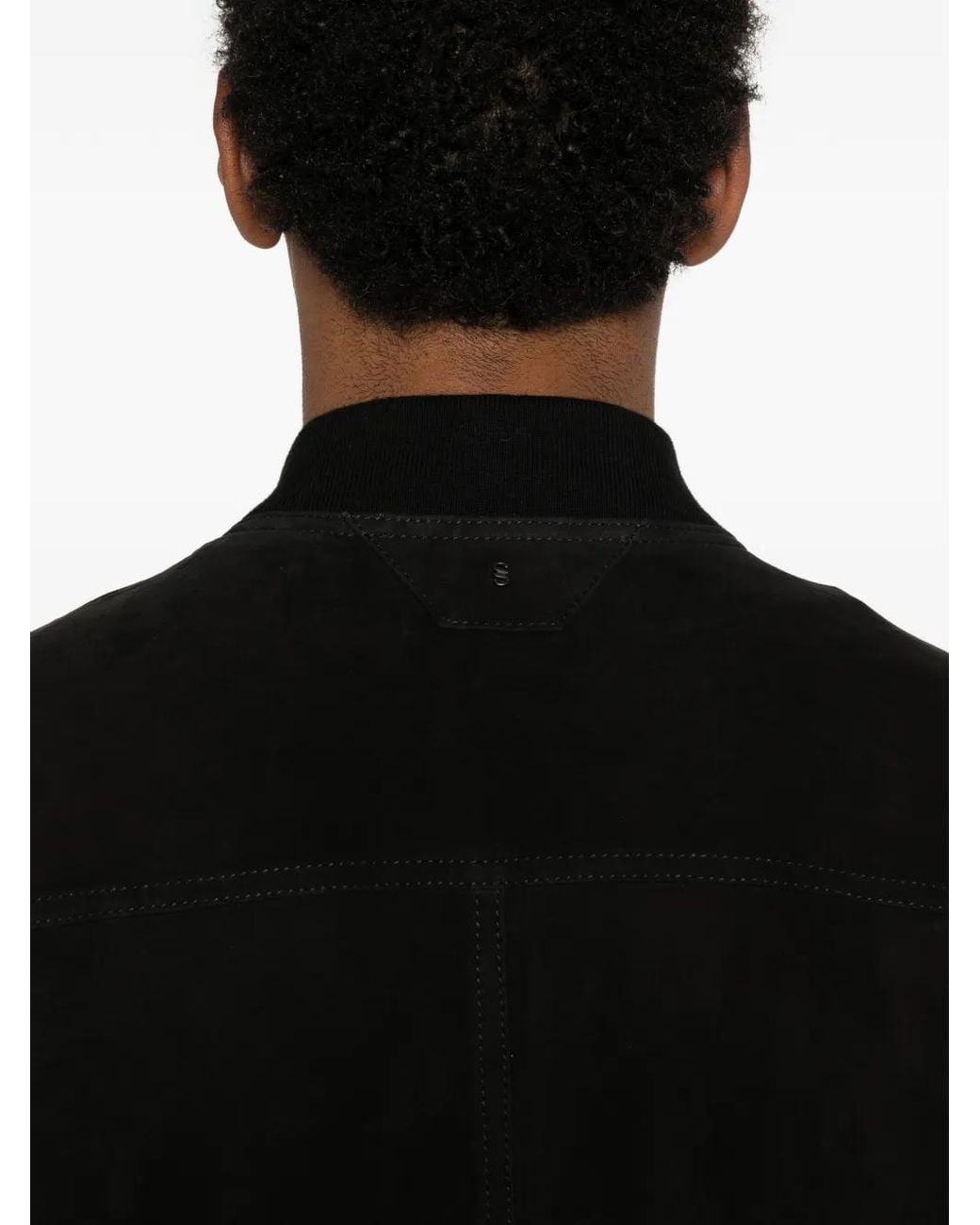 Salvatore Santoro Black Suede Bomber Jacket for men