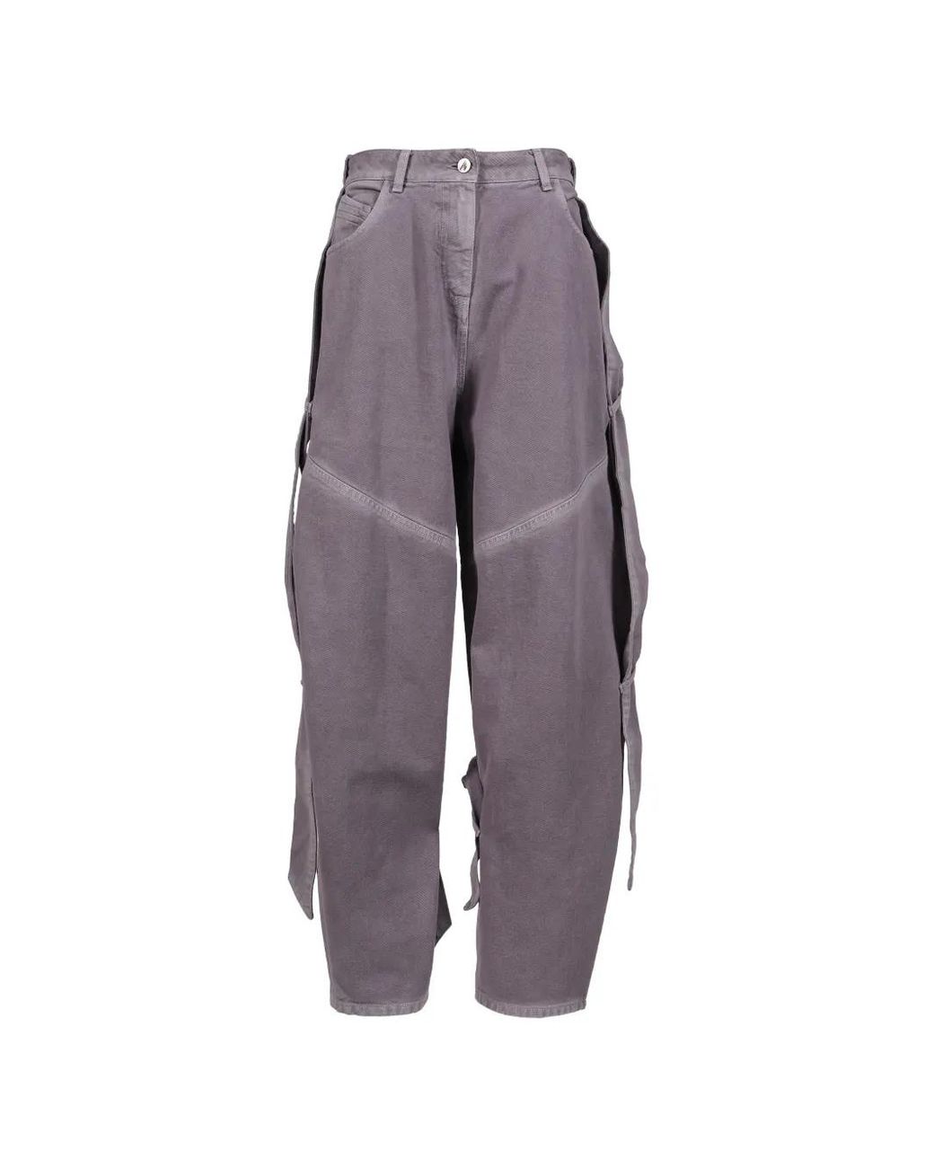 The Attico Purple Strap-Detail Jeans