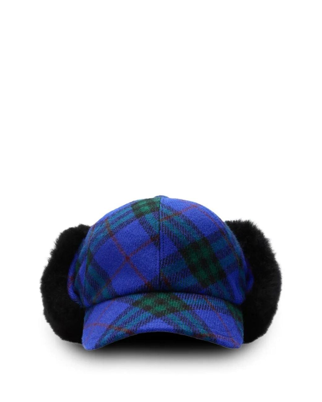 Burberry Check Baseballkappe Aus Wolle in Blue für Herren