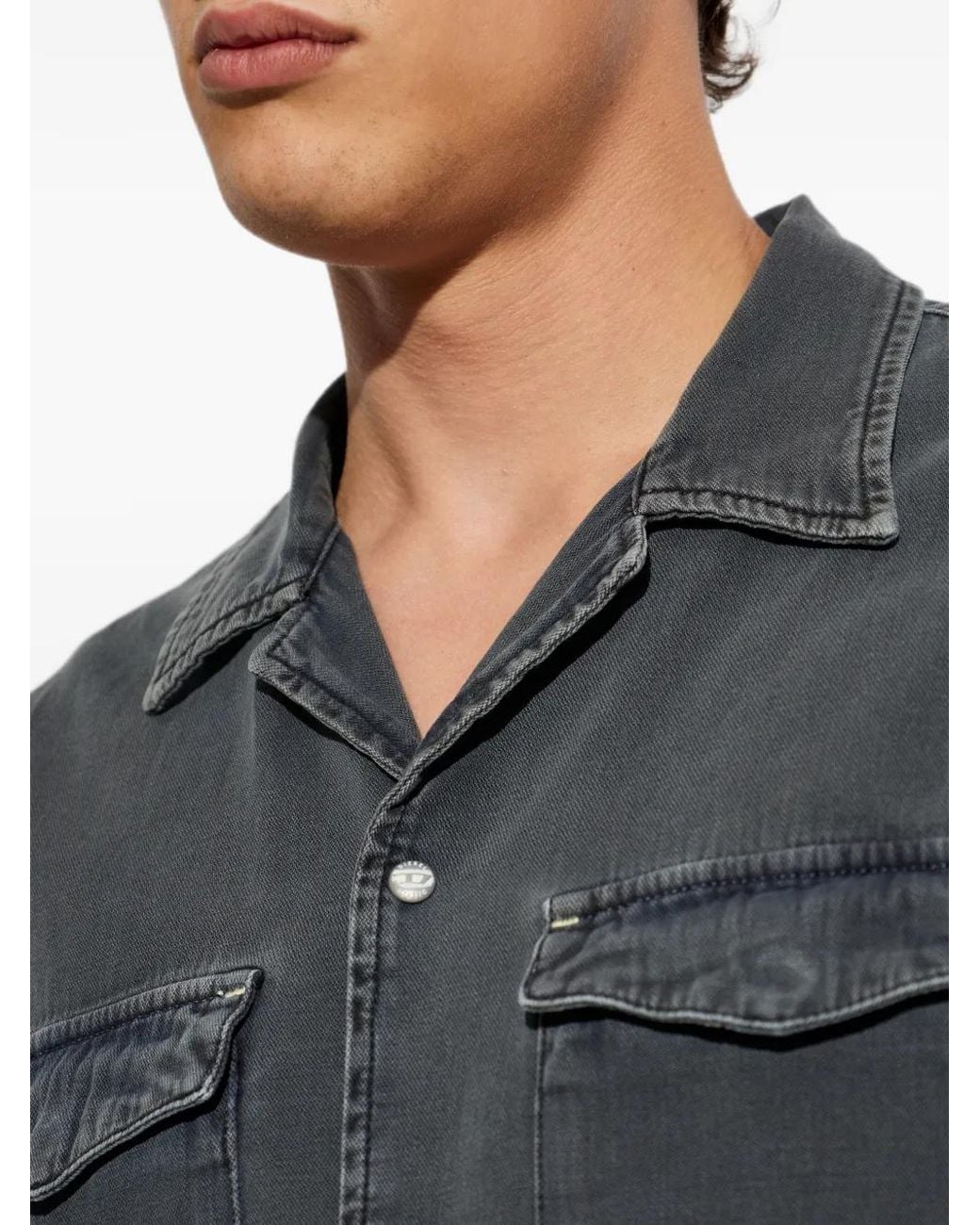 DIESEL Gray Bowling Shirt for men