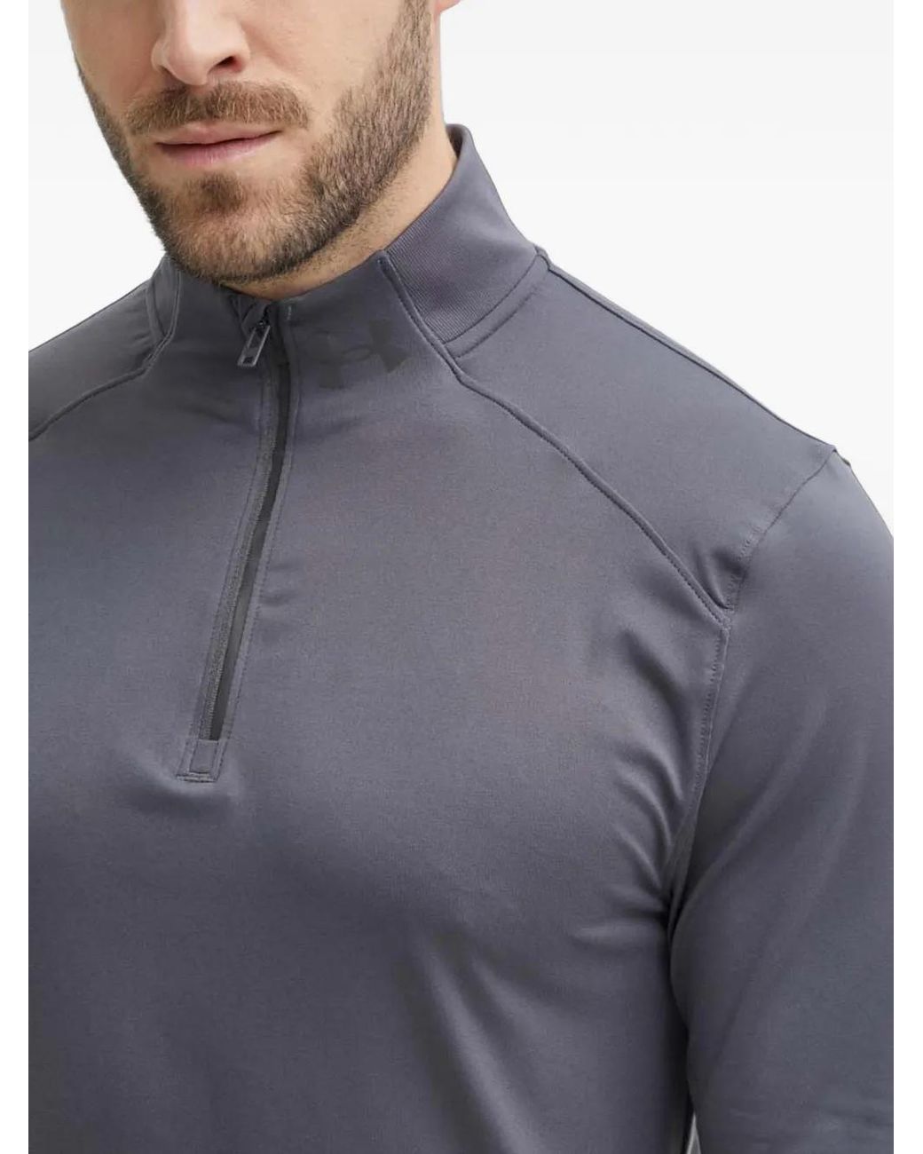 Under Armour Blue Qualifier Run Quarter-Zip Thumb-Slot Sweater for men