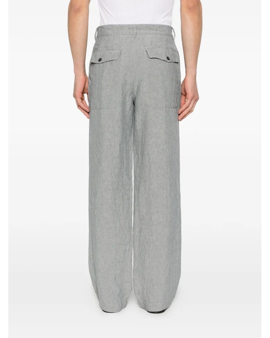 Barena Gray Button Trousers for men