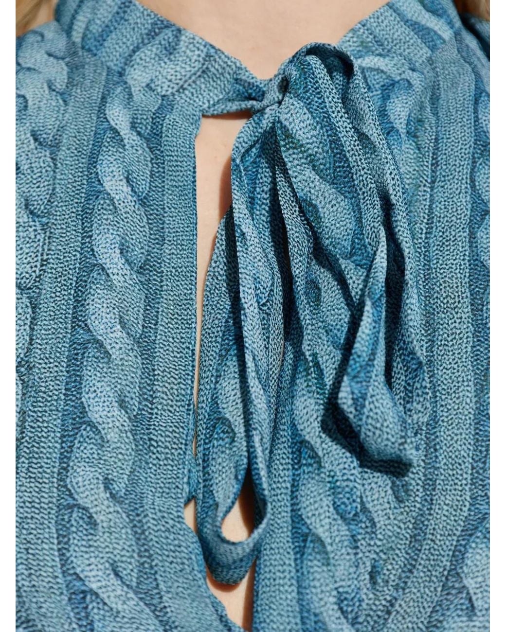AVAVAV Blue Cable-Print Minidress