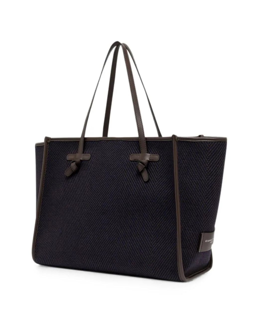 Gianni Chiarini Black Marcella Herringbone-Pattern Shoulder Bag
