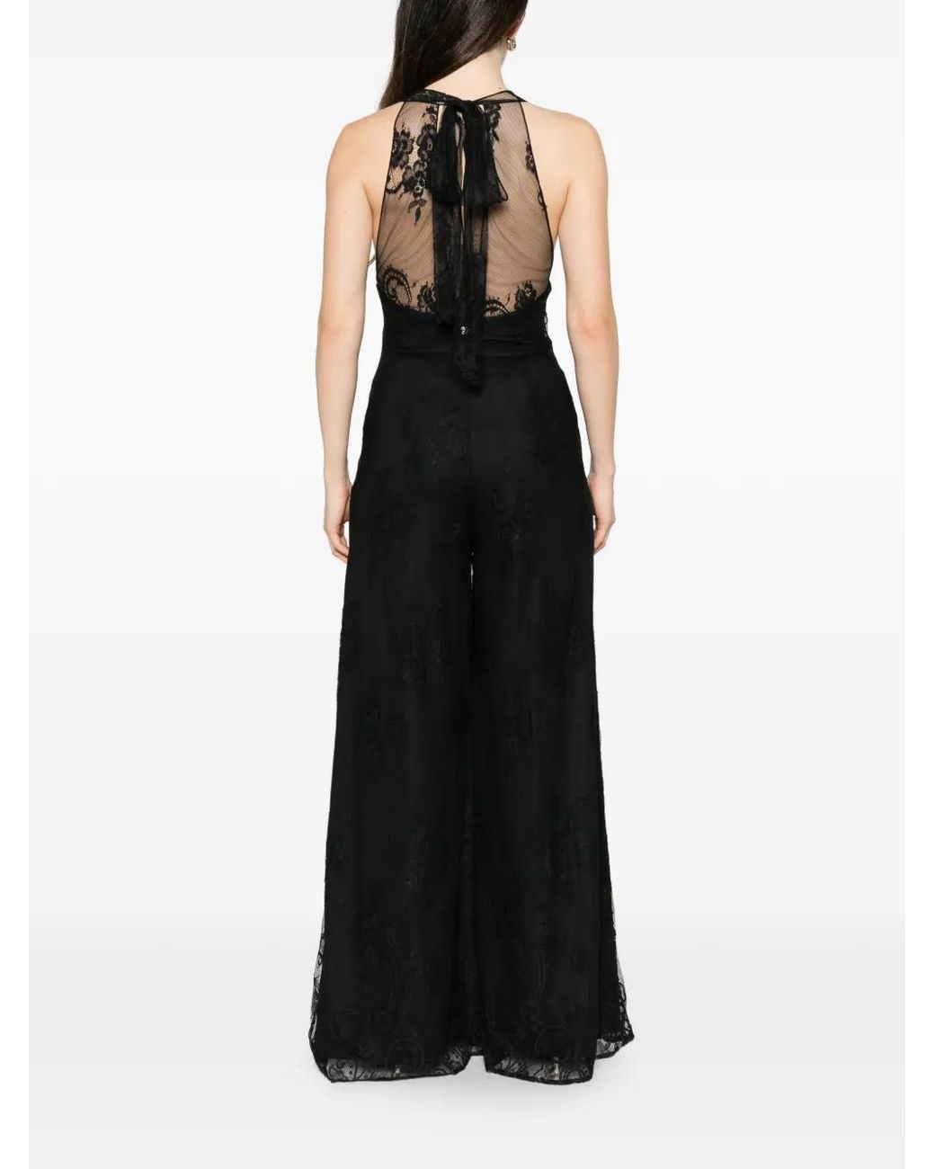 Aniye By Black Silva Lace-Embroidered Halterneck Jumpsuit