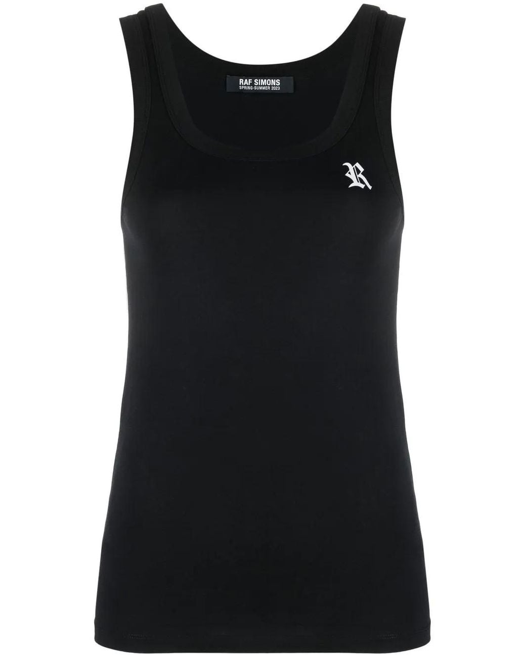 Raf Simons Black Scoop-Neck Sleeveless Top