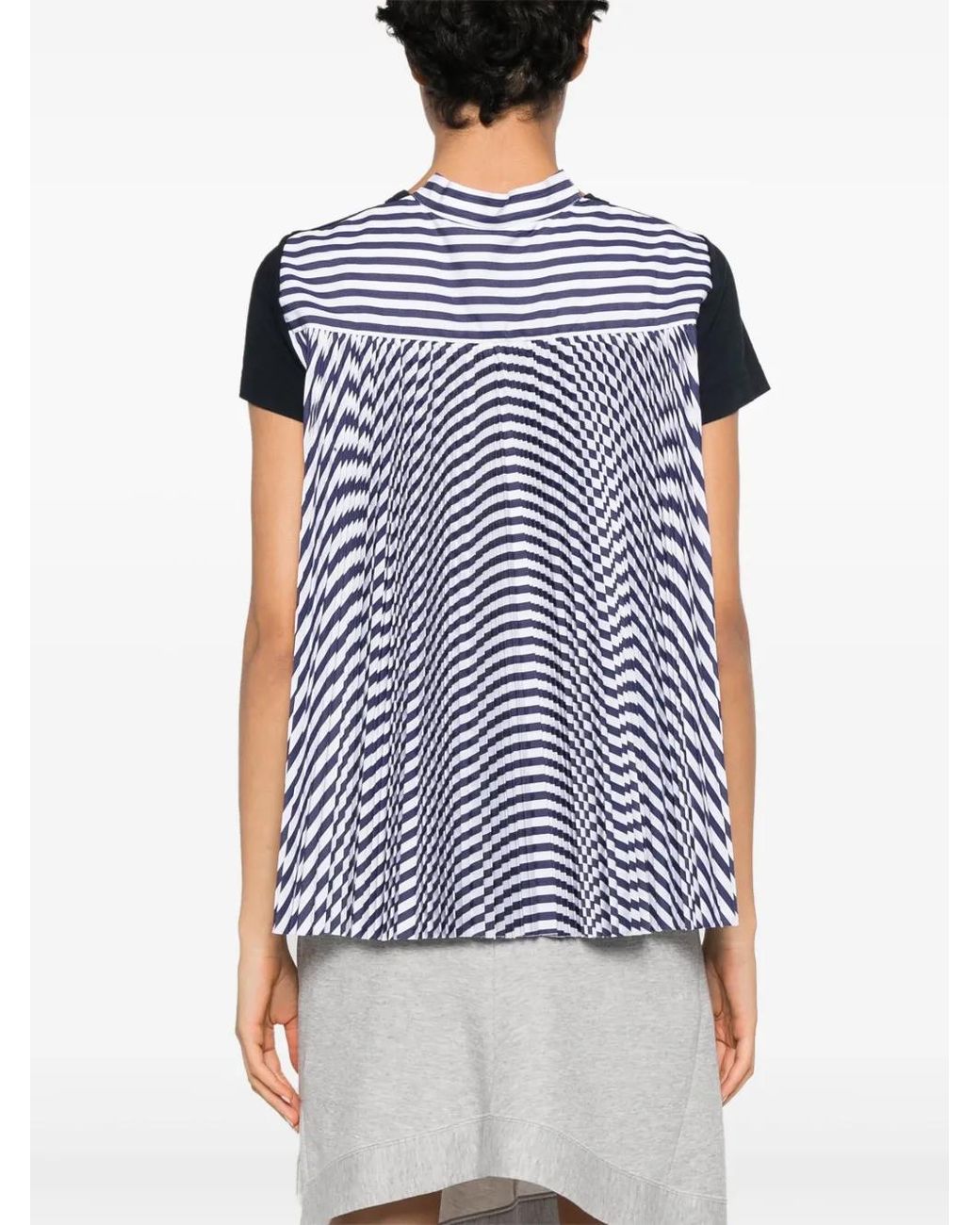 Sacai Black Panelled T-Shirt