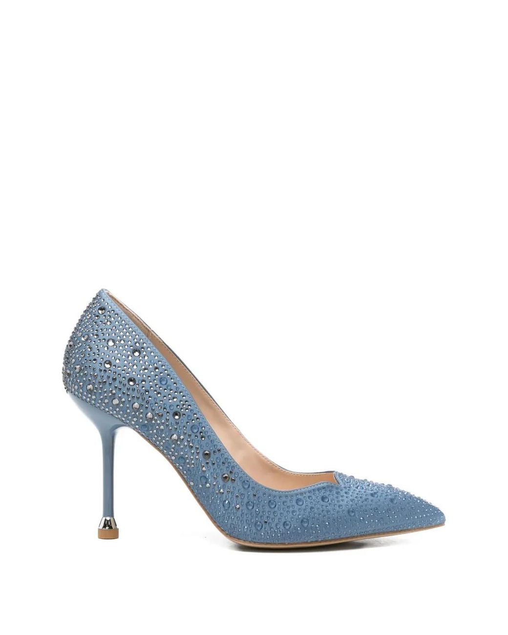 Liu Jo Blue Court Shoes With Rhinestones
