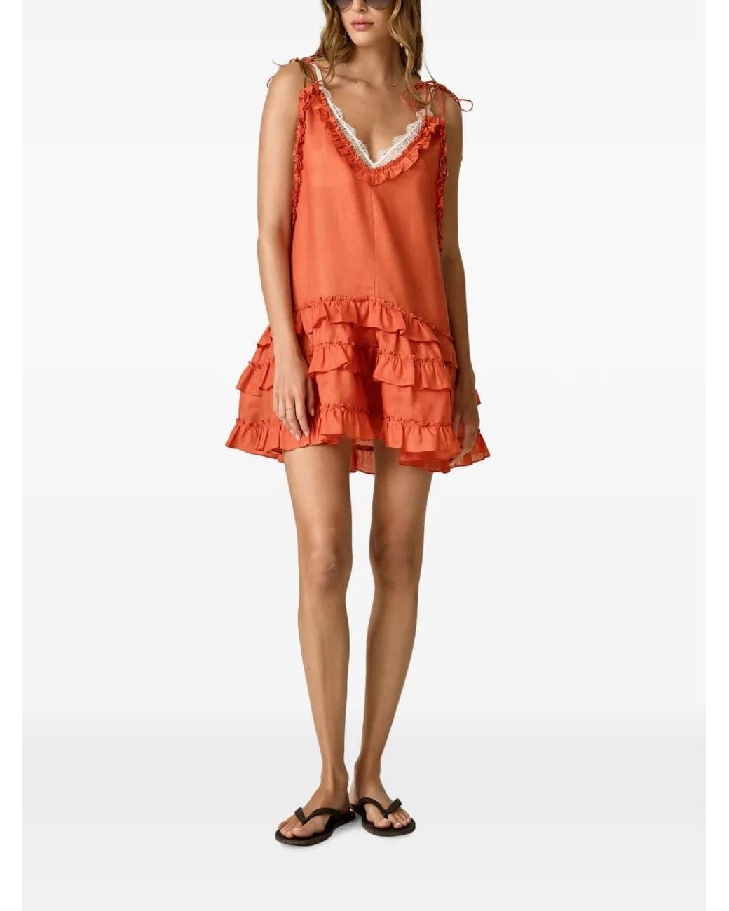 Pink Ruffled Tiered Mini Dress