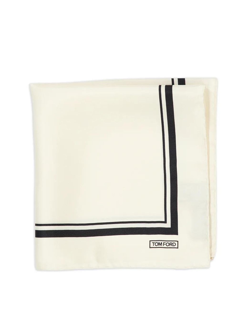 Tom Ford White Silk Frame Pocket Square for men