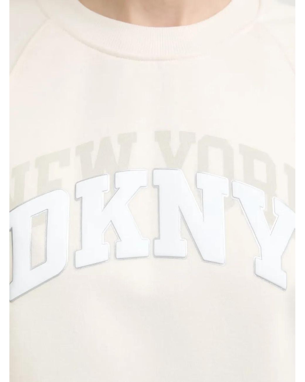 DKNY White Logo-Patch Raglan-Sleeve Sweatshirt