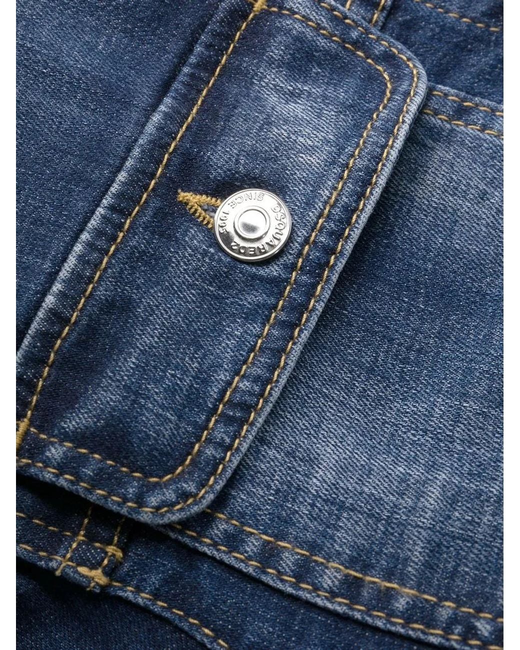 DSquared² Blue Pocket-detail Denim Jacket