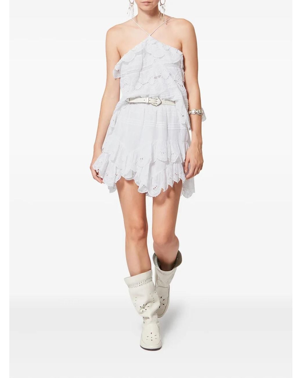 Isabel Marant White Prisha Ruffled Top