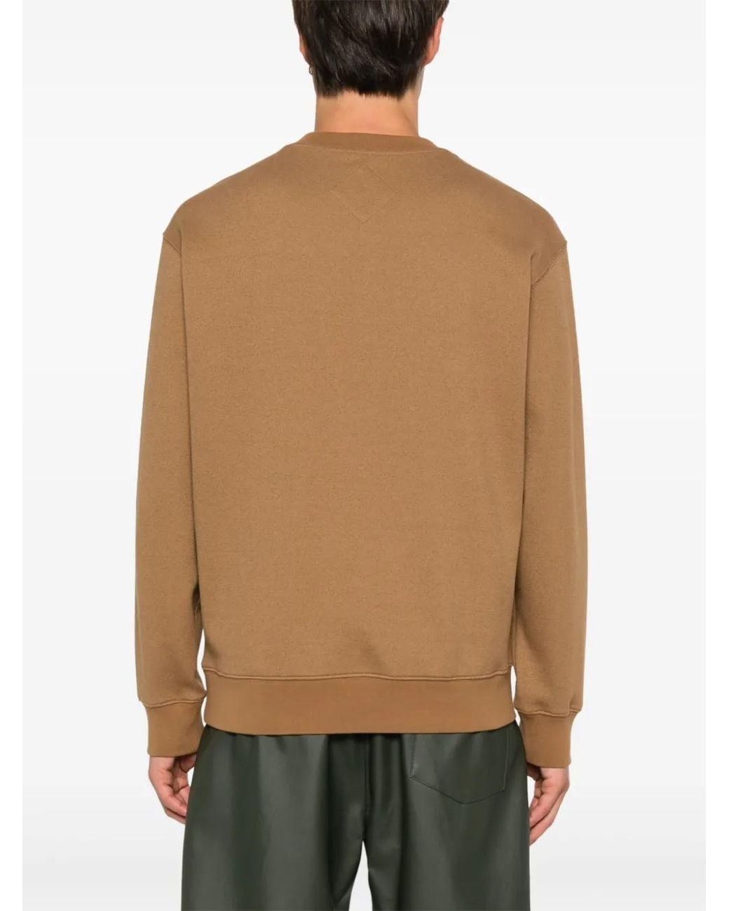 MCM Brown Logo-Patch Bouclé Sweatshirt for men