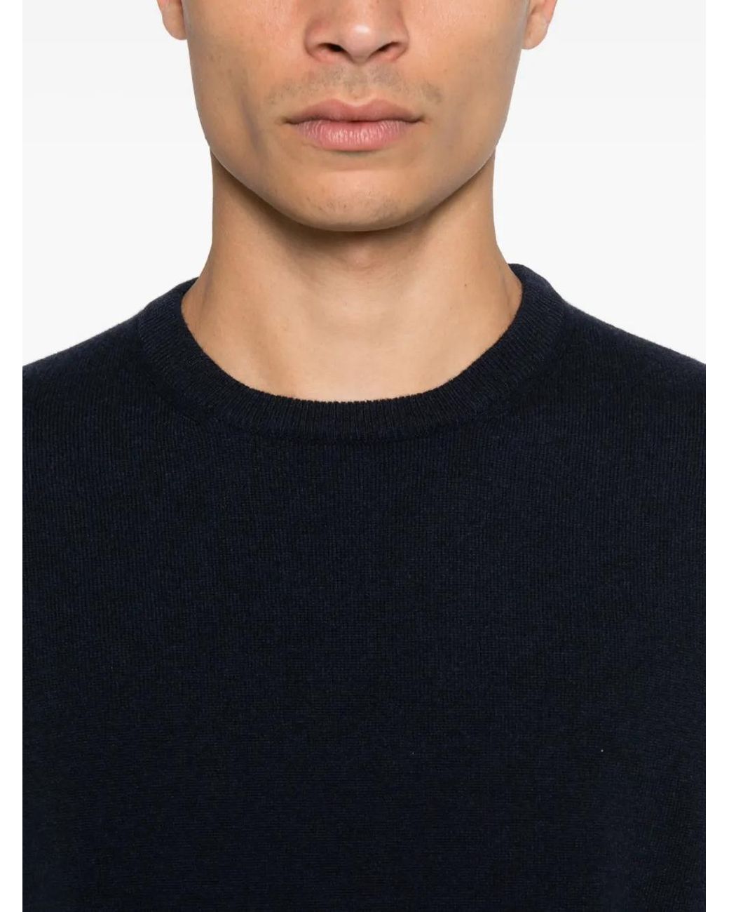 Malo Blue Cashmere Crew-Neck Sweater for men