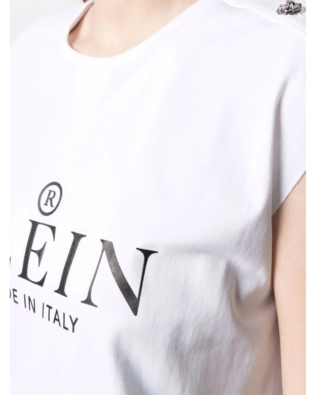 Philipp Plein White Ss Logo-Print T-Shirt