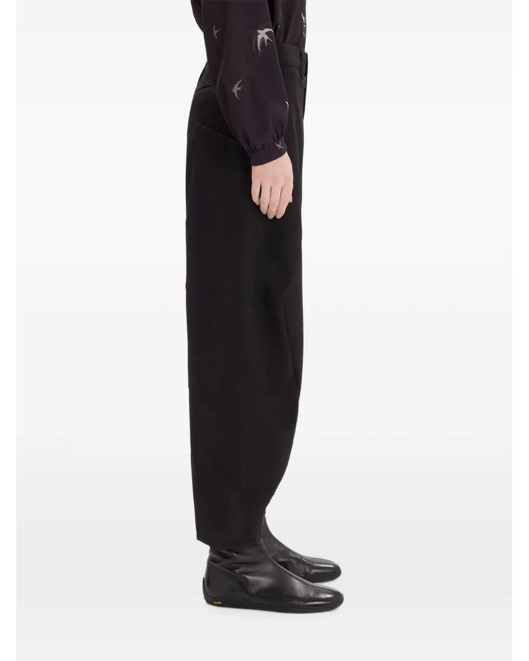 High Blue Grece Panelled Tapered Trousers