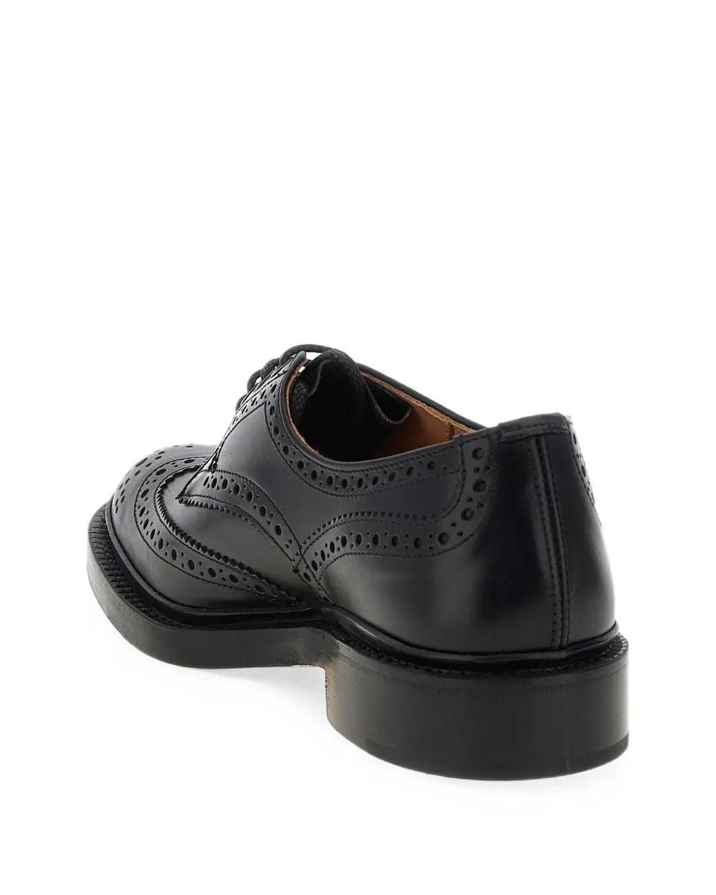 Tricker's Black Bourton Brogue Lace-Up Derby Shoes for men