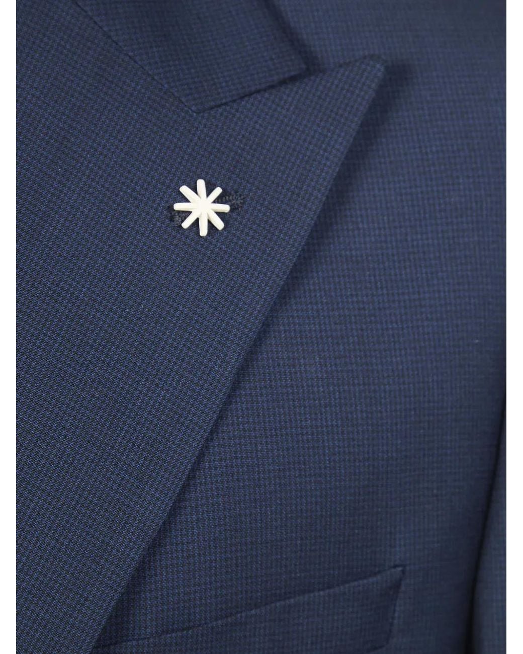 Manuel Ritz Blue Micro-Pattern Suit for men