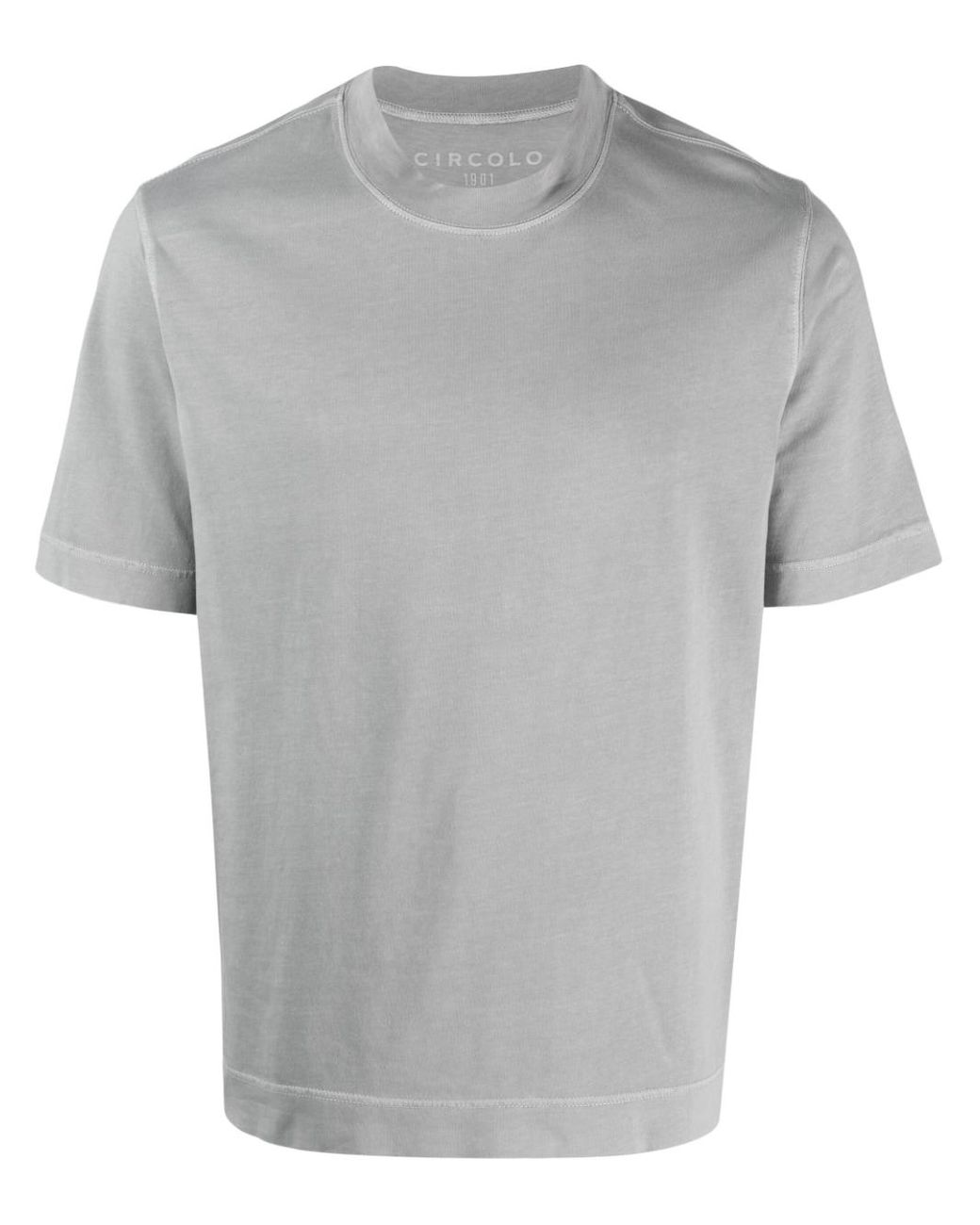 Circolo 1901 Plain Cotton T-shirt in Gray for Men | Lyst