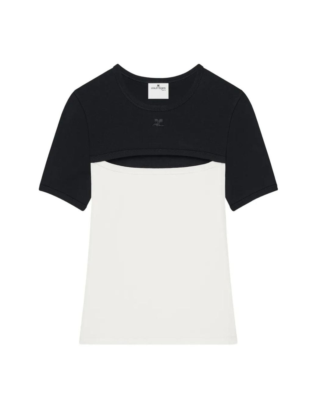 Courreges Black Slash Contrast T-Shirt