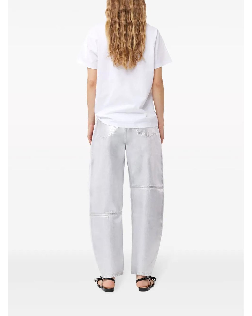 Ganni White Relaxed Lemon T-shirt.