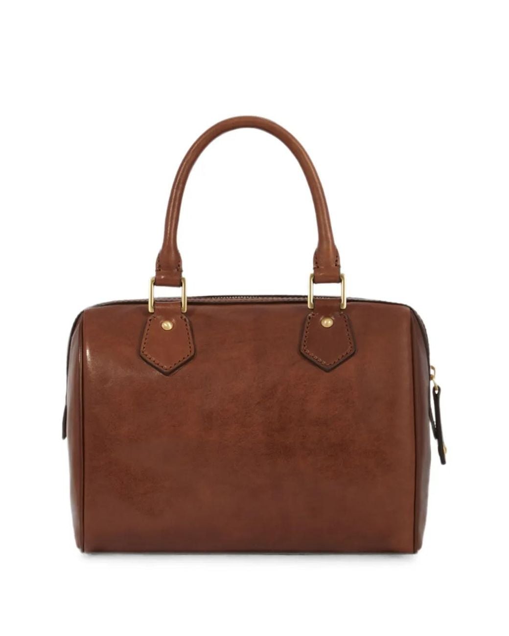 The Bridge Brown Leather Bauletto Should Strap Tote Bag