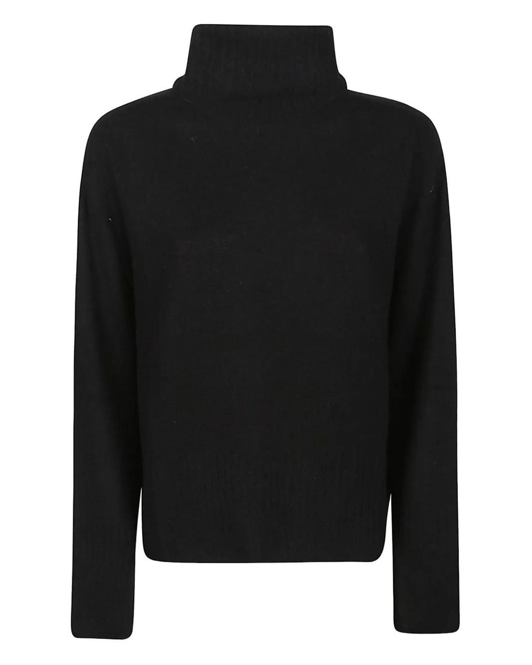 Aragona Black Turtleneck Cashmere Sweater