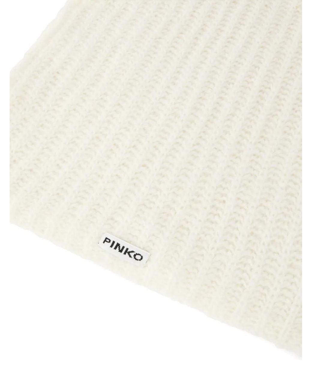 Pinko Natural Ribbed-Knit Scarf