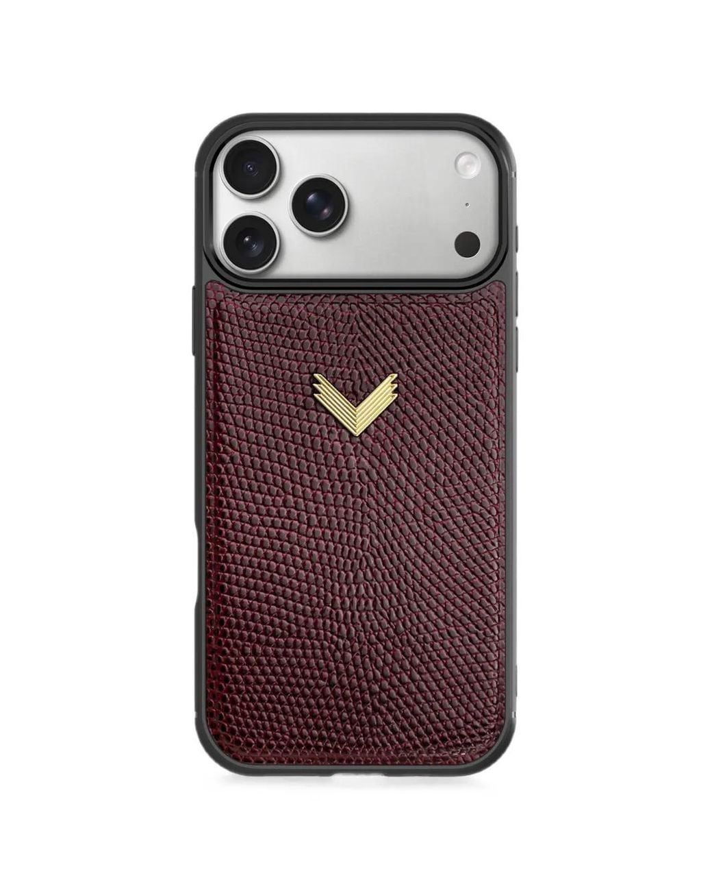 Velante Purple Lizard-Effect Leather-Panel Phone Case