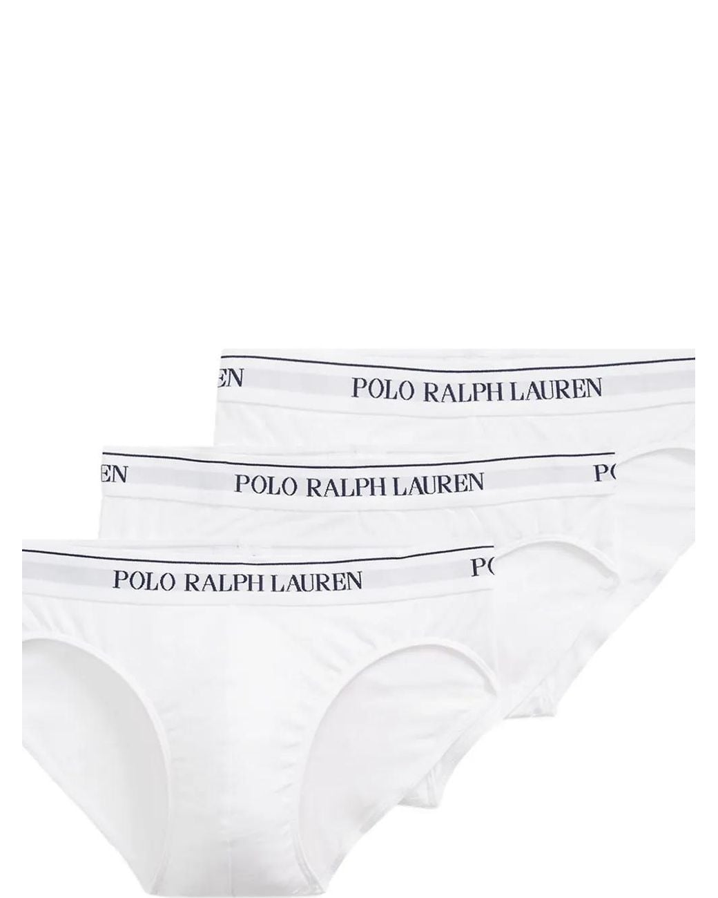 Polo Ralph Lauren White Logo-Waistband Briefs (Set Of Three) for men
