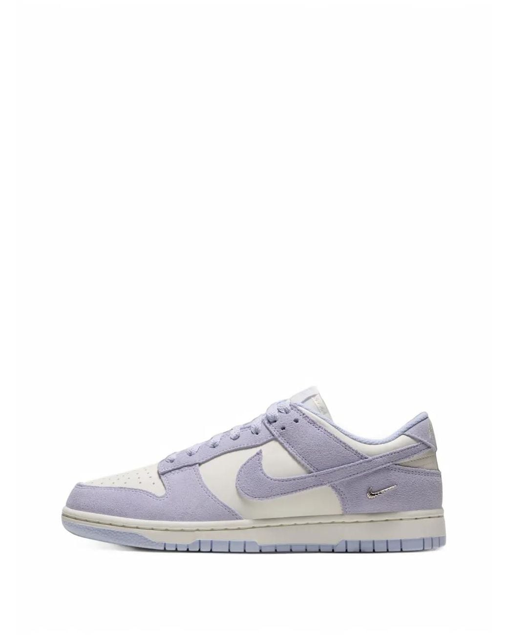 Nike White Dunk Low Suede Sneakers
