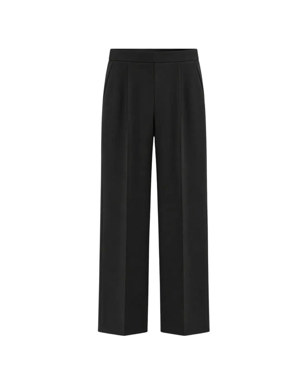 Pantalon Ample À Taille Élastiquée Clips en coloris Black