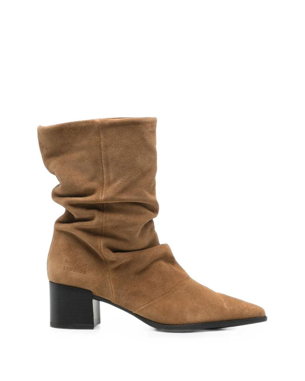 COPENHAGEN Brown Slouchy Pointed-Toe Boots