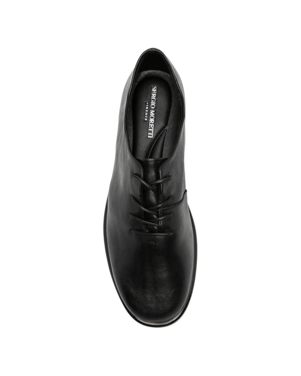 SERGIO MORETTI FIRENZE Black Lace-Up Leather Oxford Shoes