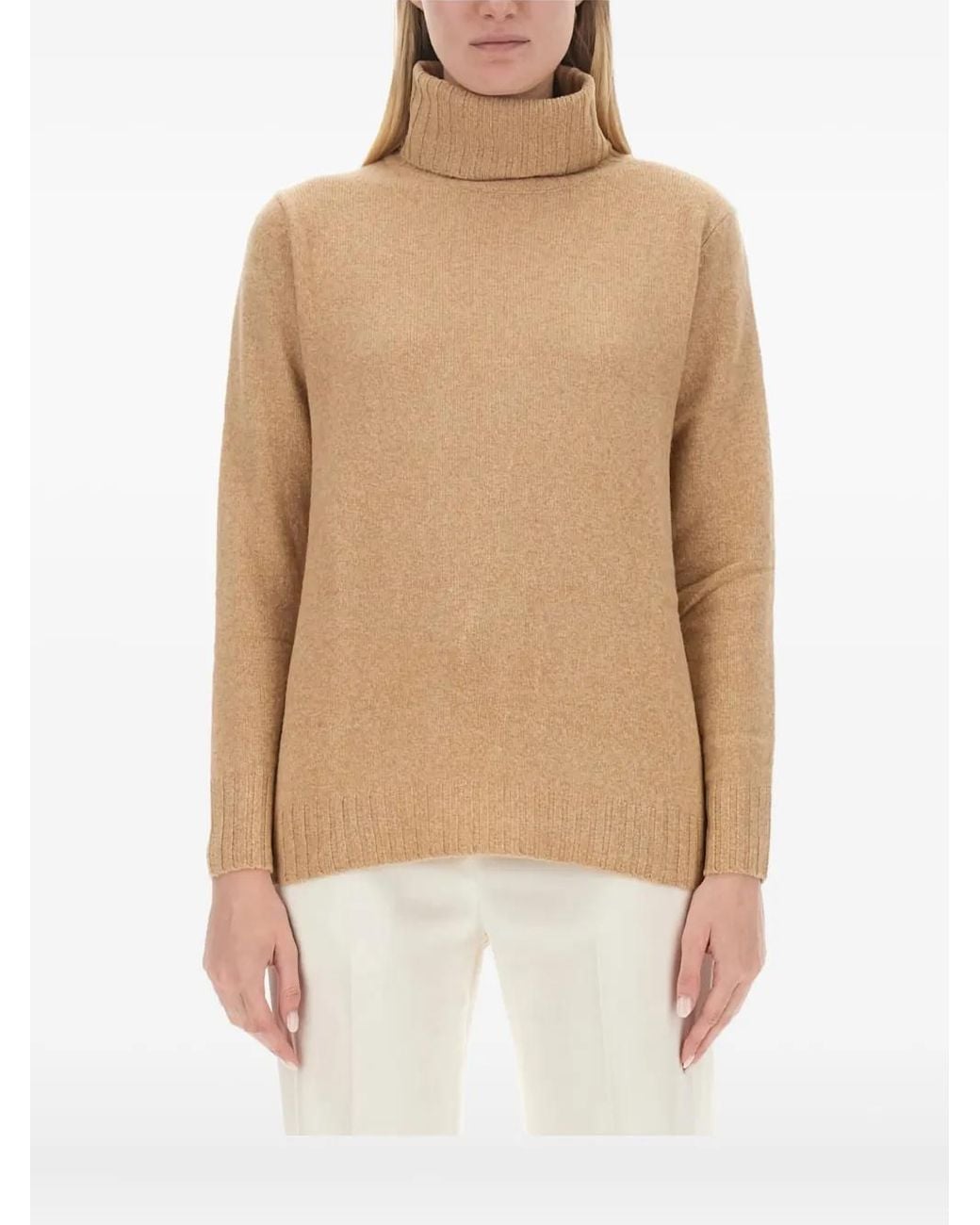 Aspesi Natural Turtleneck Long-Sleeves Sweater