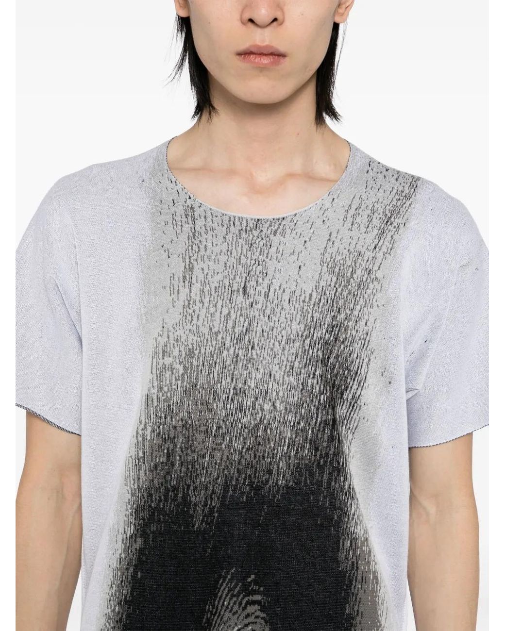 Label Under Construction Gray Graphic-Print T-Shirt for men