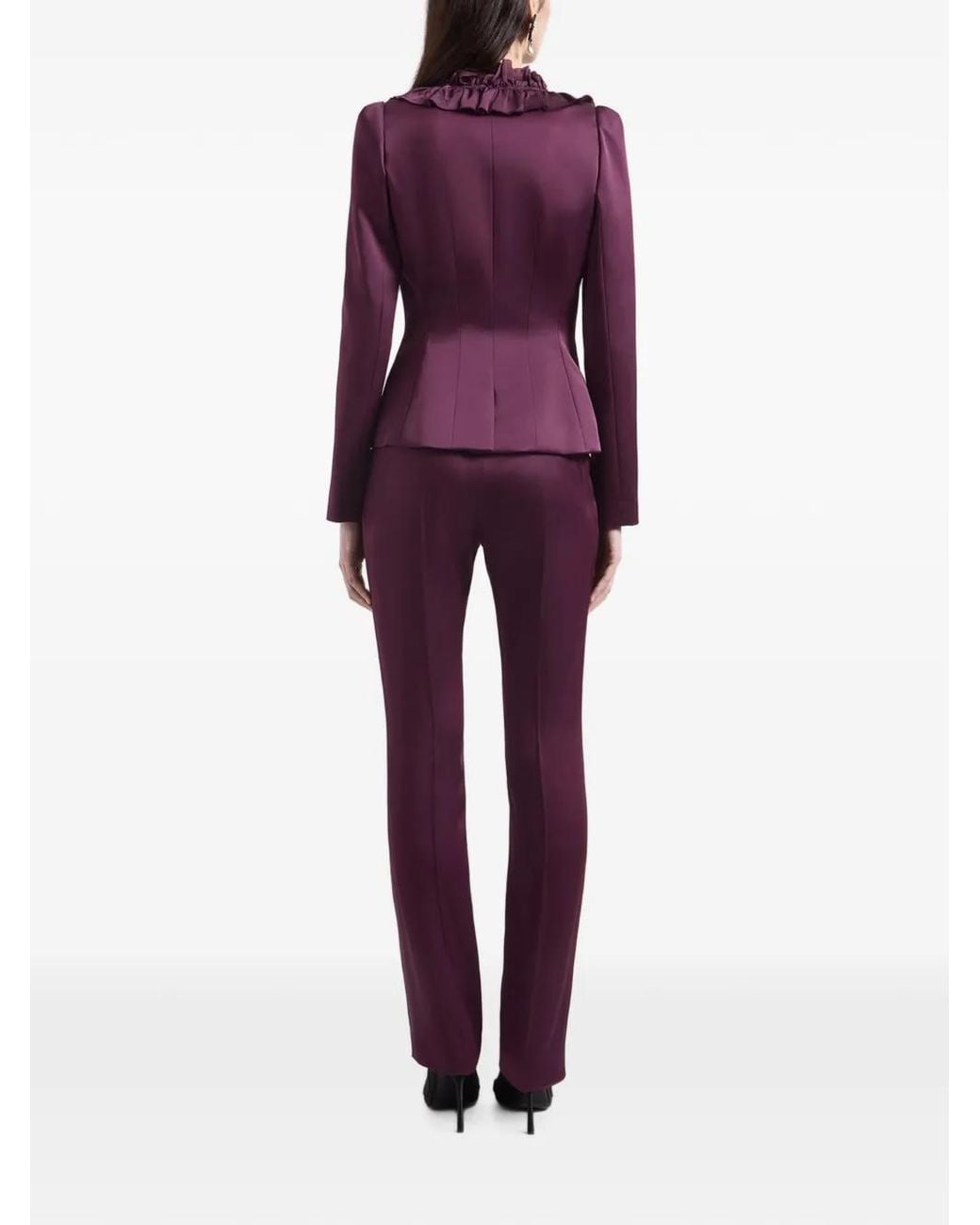 Nina Ricci Purple Ruffled-Trim Cady Jacket