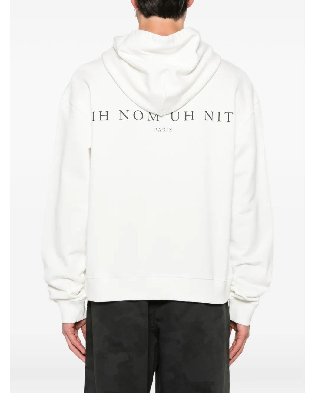 Ih Nom Uh Nit White Mask Graphic-Print Hoodie for men