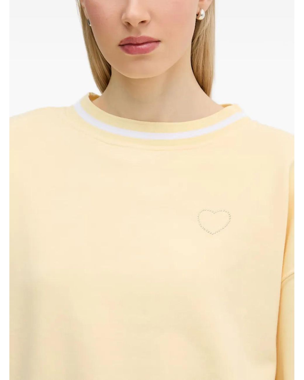 MARC AUREL Blue Heart-Motif Drawstring Sweatshirt