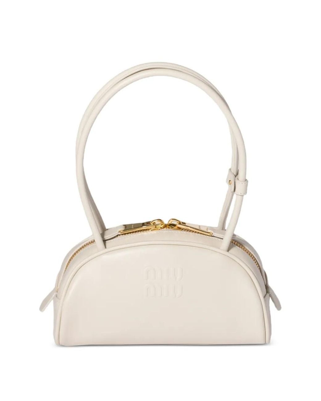 Miu Miu White Beau Leather Shoulder Bag
