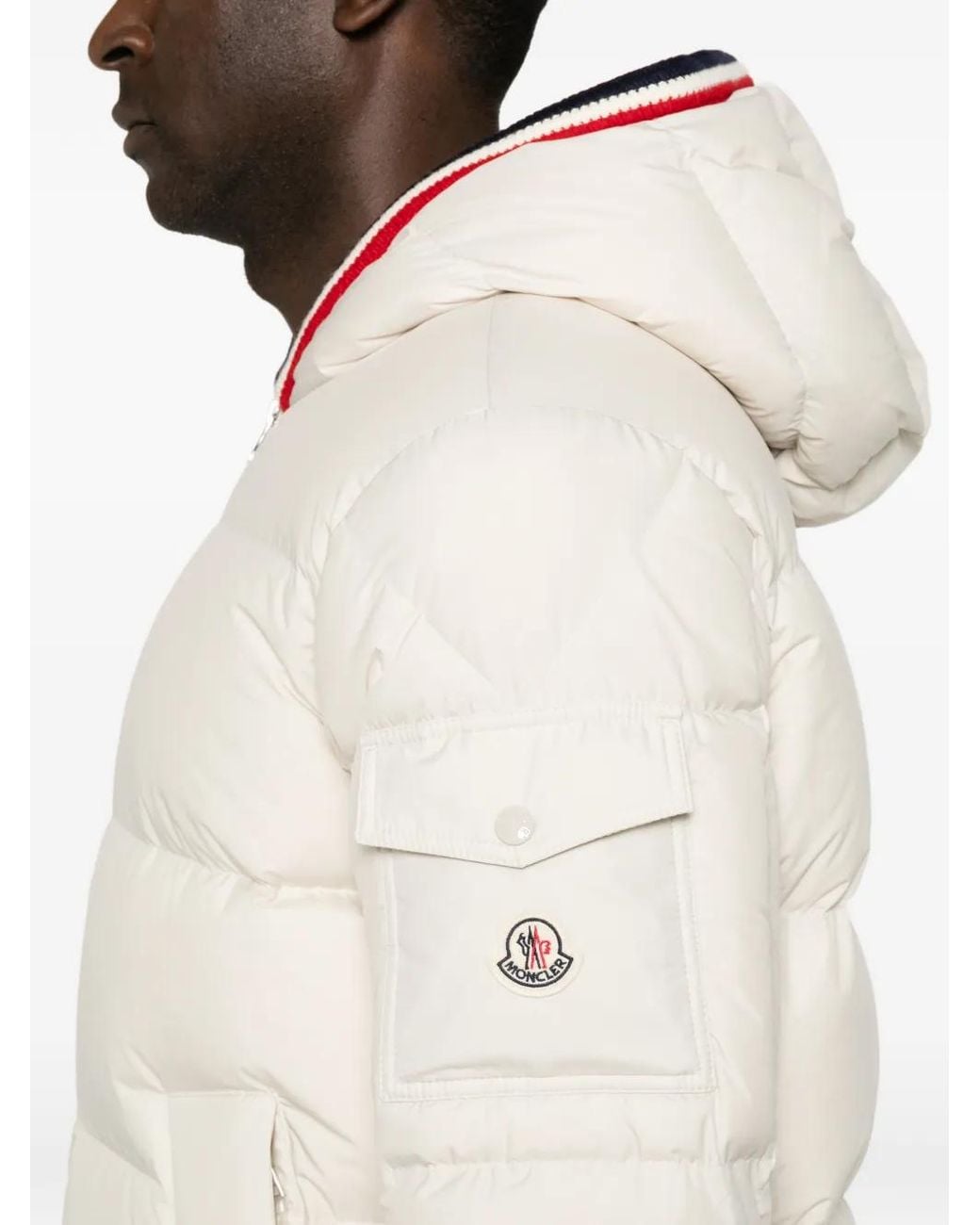 Moncler White Lacfroid Hooded Short Down Jacket for men