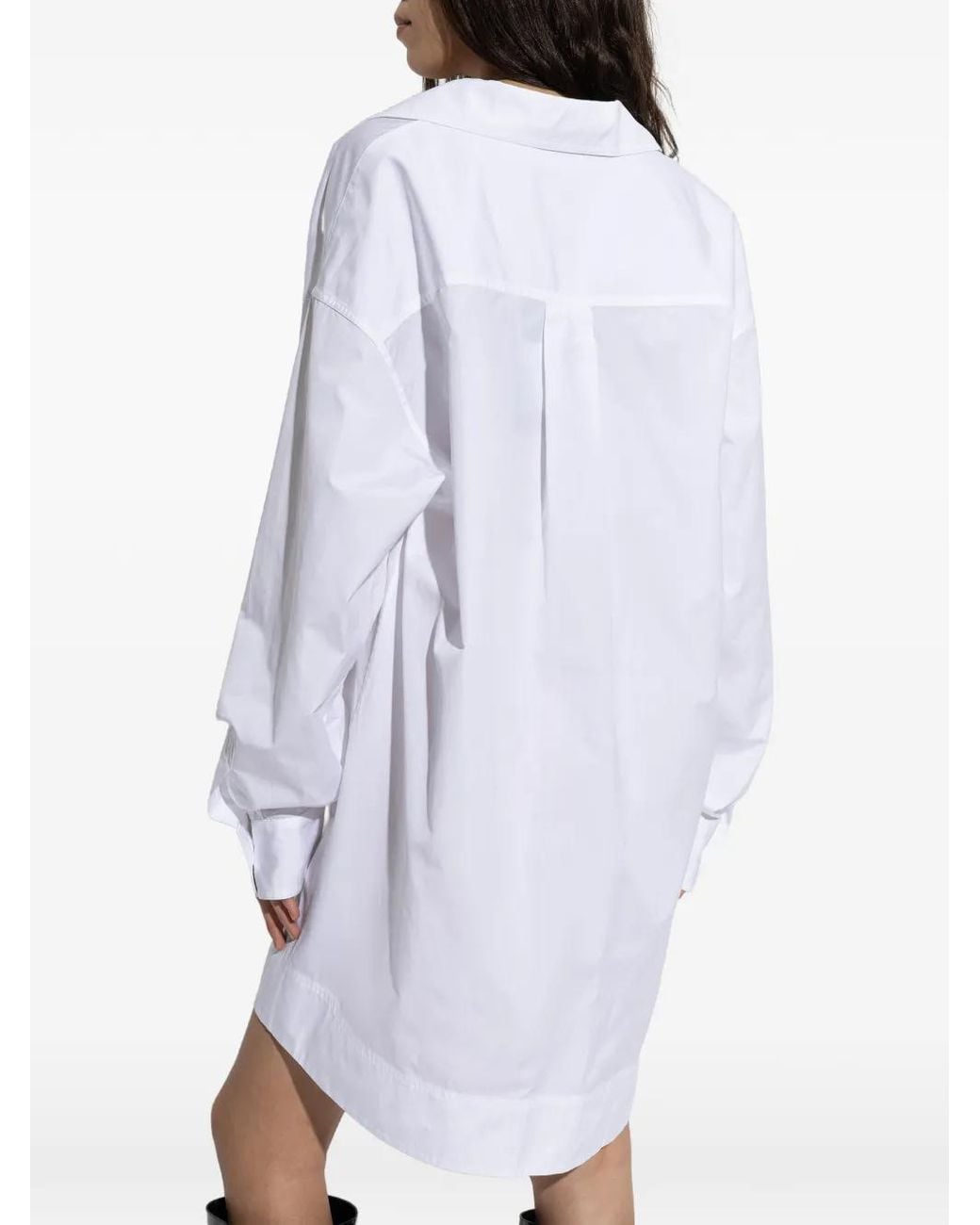 DSquared² White Wingtip-Collar Mini Dress