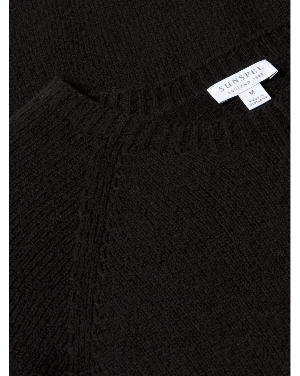 Sunspel Black Crew-Neck Sweater for men