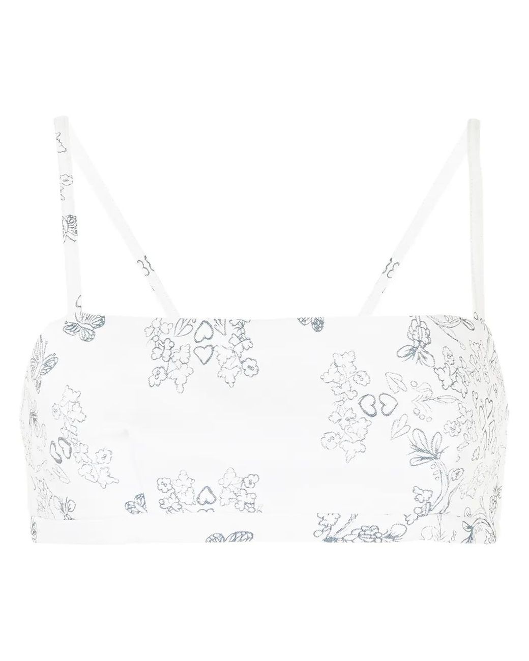 Macgraw White Abbey Printed Crop Top