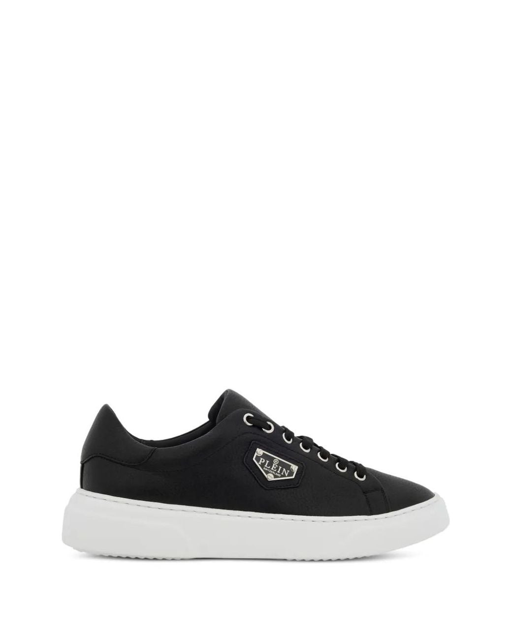 Philipp Plein Black Iconic Leather Sneakers