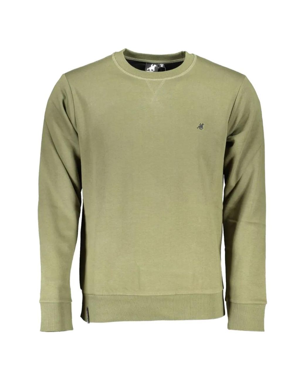 U.S. Grand Green Crew-Neck Cotton Sweater for men