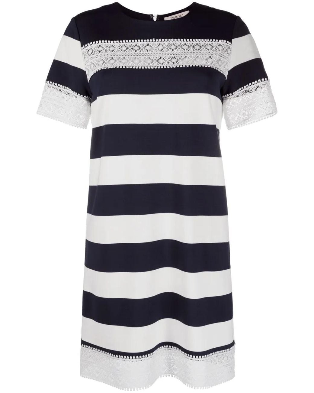 Twinset Blue Striped Mini Dress