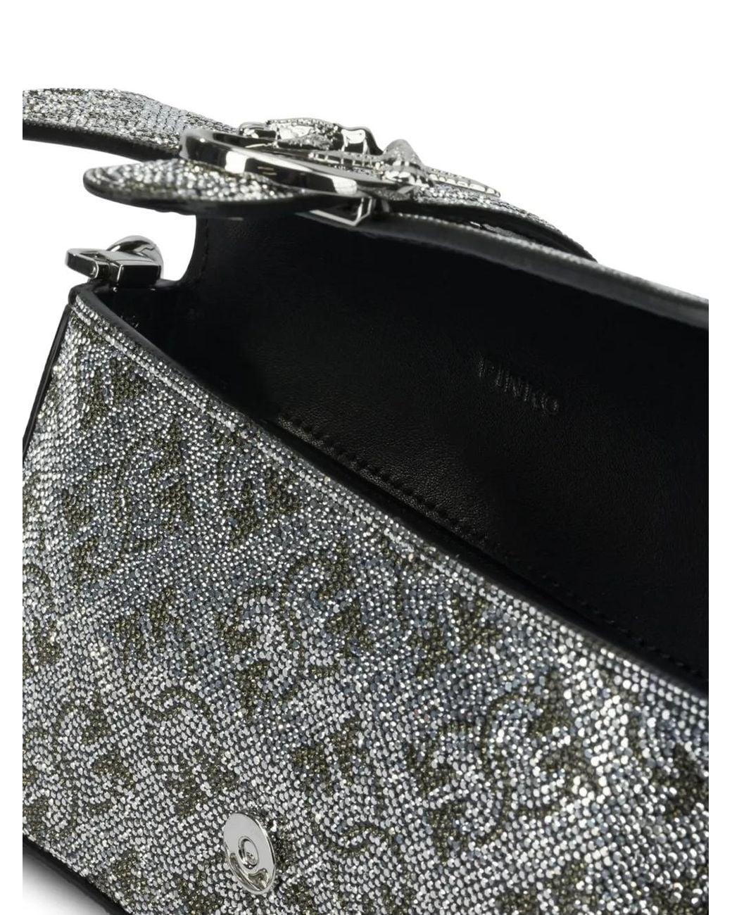Pinko Gray Embellished Cross Body Bag