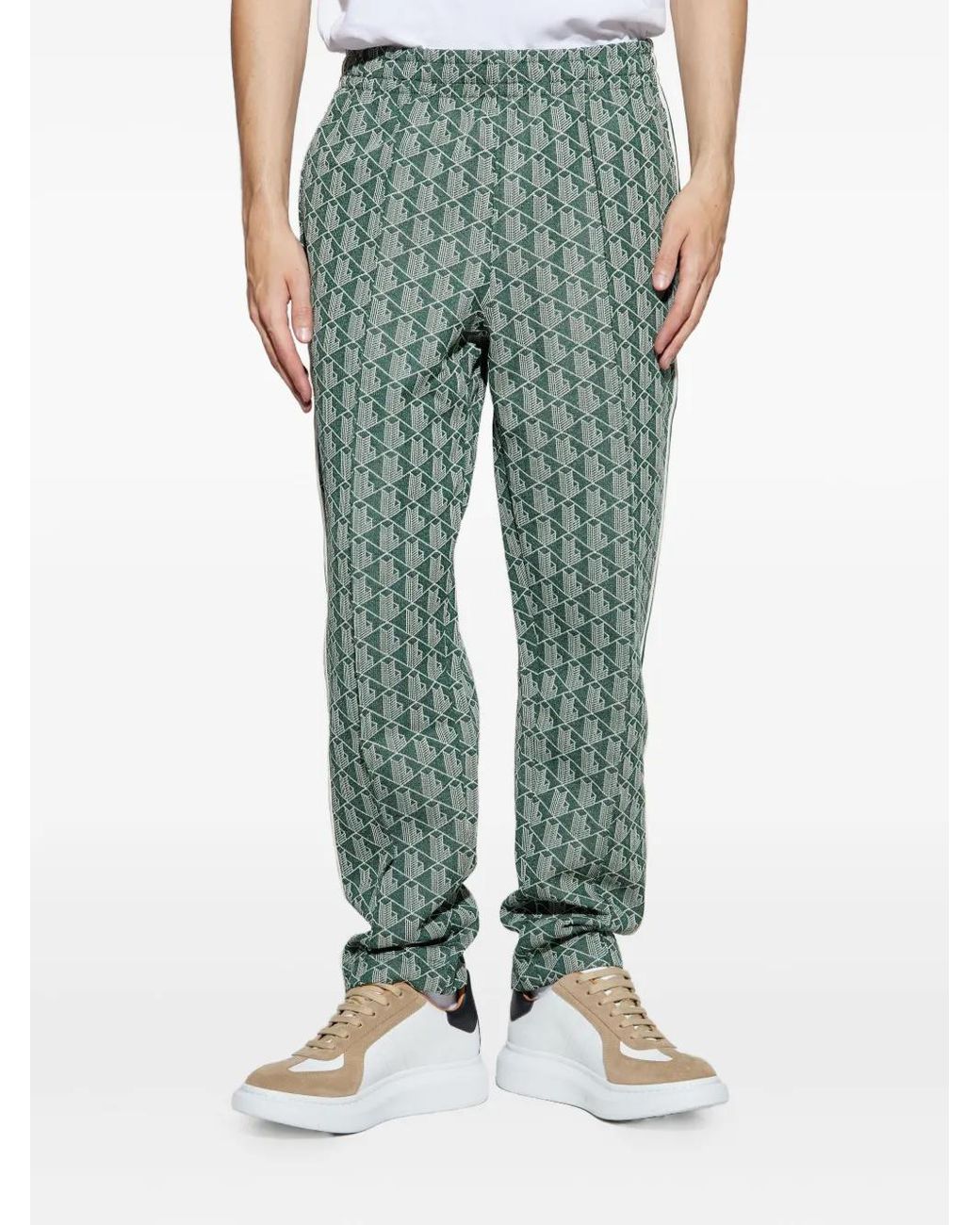 Lacoste Green Paris Monogram Trousers for men